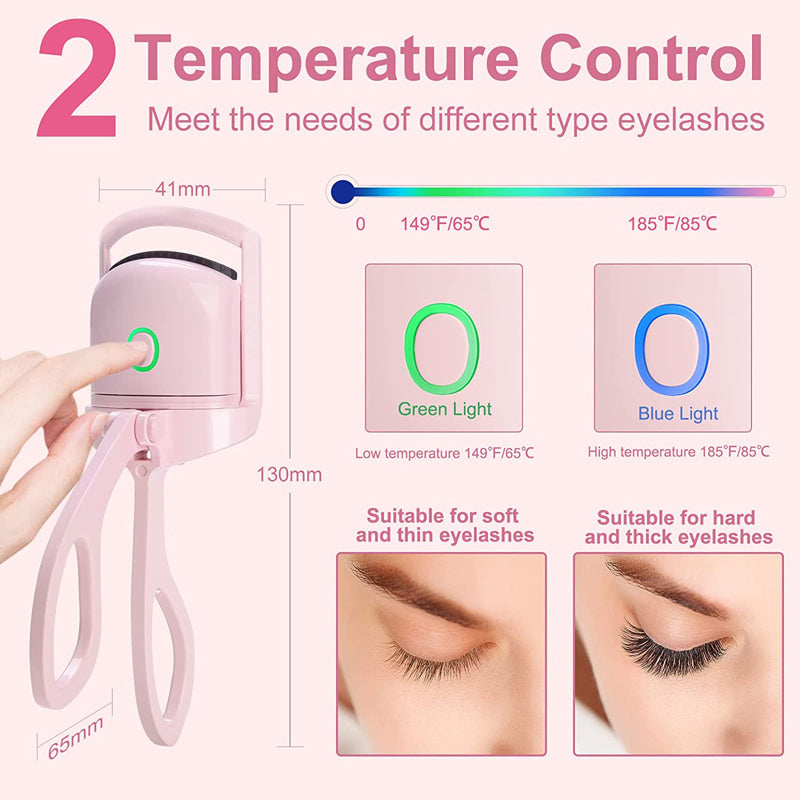 Rechargeable Heated Eyelash Curler – Portable Electric Lash Comb for Long-Lasting Curls